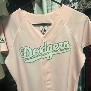 Majestic Light Pink Baseball Jersey